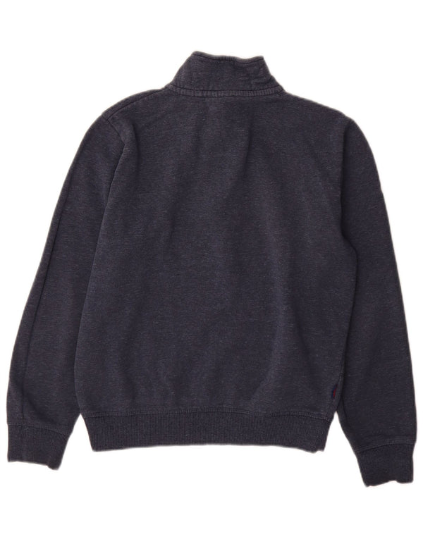 Superdry Mens Zip Neck Sweatshirt Jumper Small Navy Blue Cotton