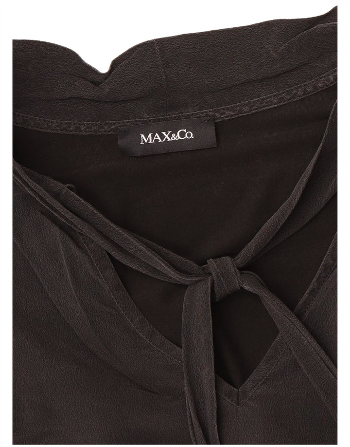 Max & Co. Womens Long Sleeve Blouse Top UK 14 Medium Black