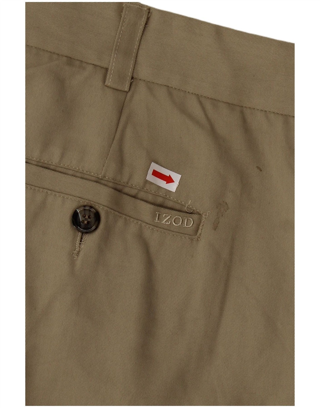 IZOD Mens Pegged Chino Shorts W42 2XL  Khaki Polyester