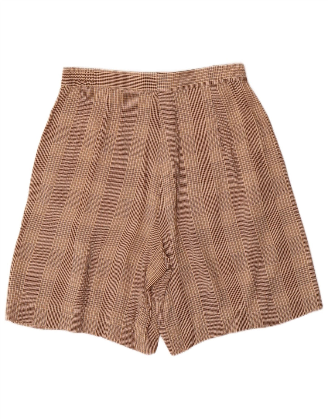 VINTAGE Womens 4 Button 2 Piece Set UK 10 Small W28 Brown Check Acetate