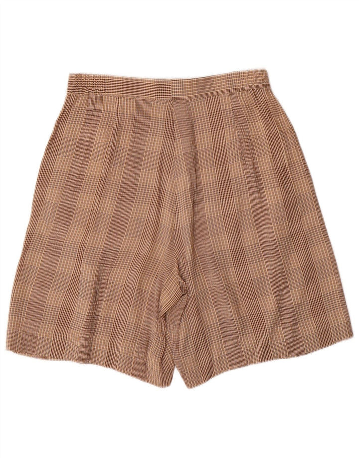 VINTAGE Womens 4 Button 2 Piece Set UK 10 Small W28 Brown Check Acetate