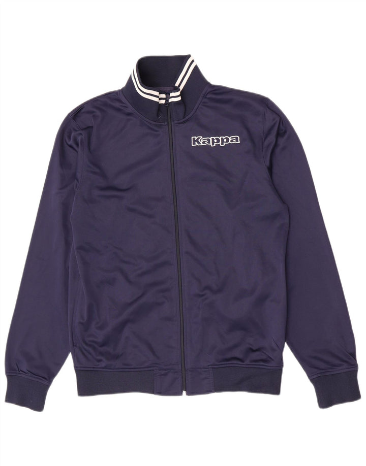 Kappa Mens Tracksuit Top Jacket Large Navy Blue Polyester