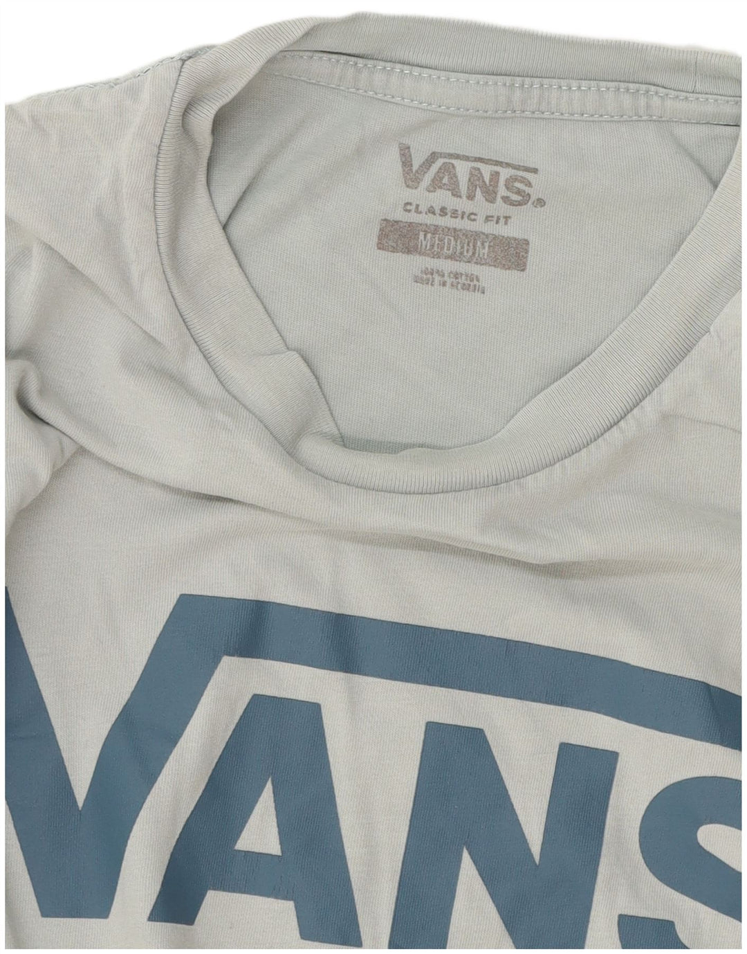 Vans Mens Classic Fit Graphic T-Shirt Top Medium Blue Cotton