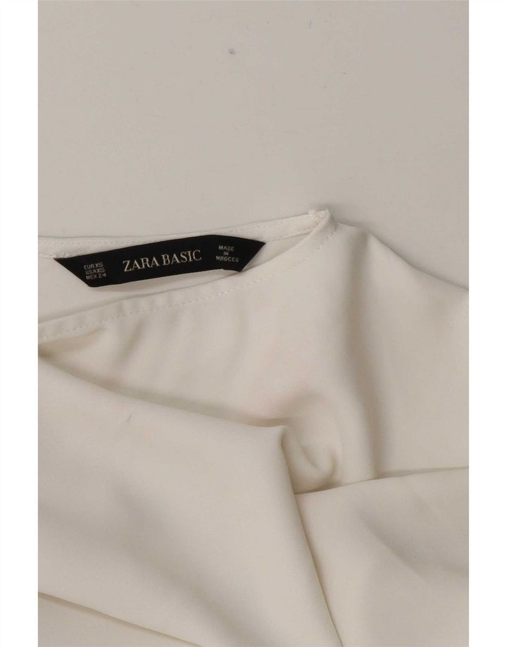 Zara Womens Oversized Blouse Top UK 6 XS White Colourblock