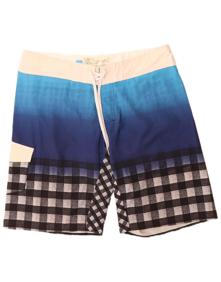 Billabong Mens Swimming Shorts Large Blue Check Polyester