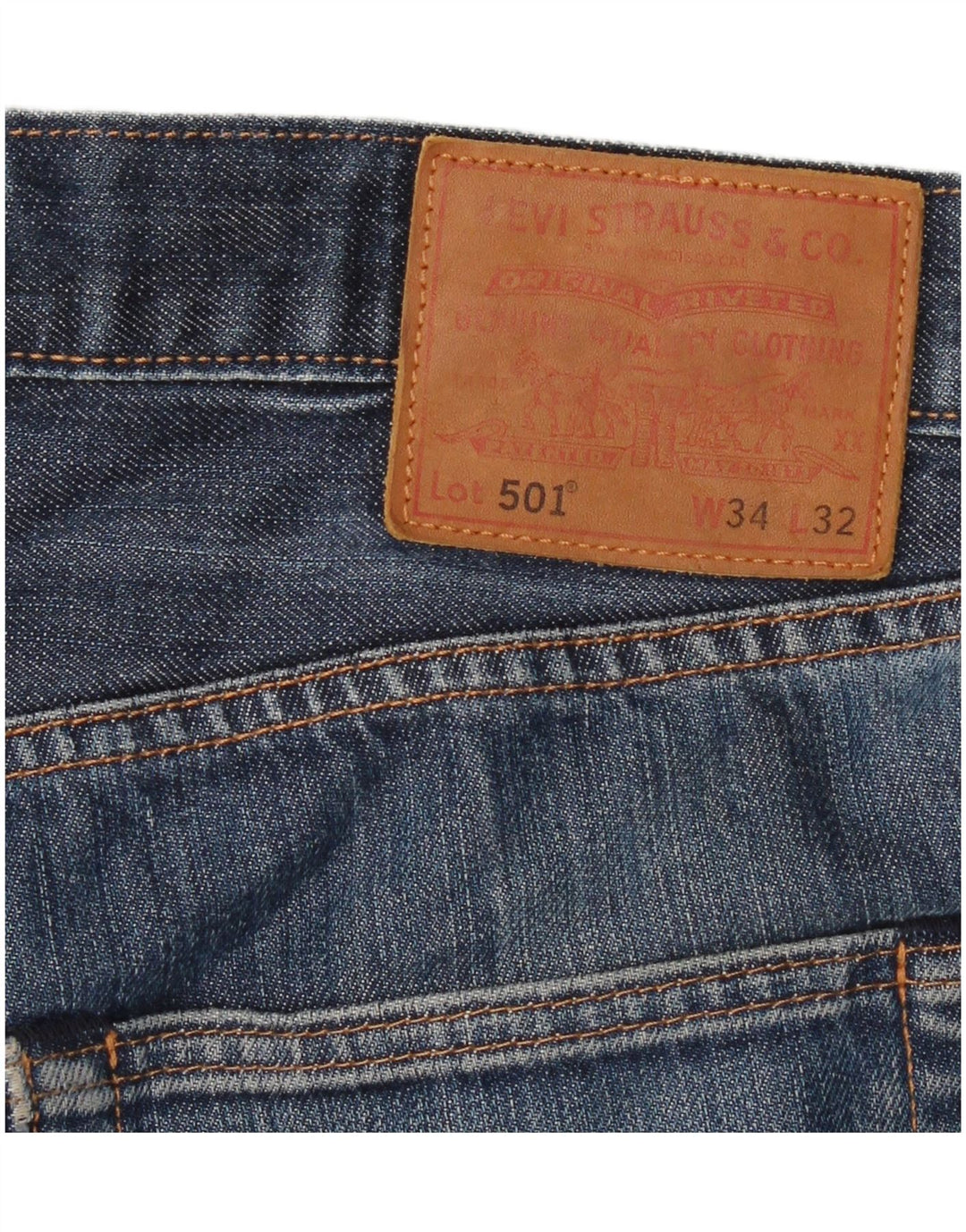 Levi's Mens 501 Straight Jeans W34 L32 Blue Cotton