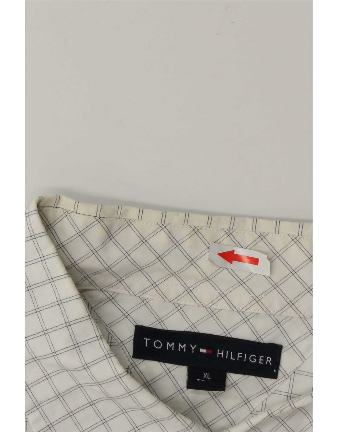 Tommy Hilfiger Mens Shirt XL White Check Cotton