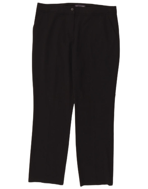 Marks & Spencer Womens Straight Casual Trousers UK 16 Large W36 L32 Black