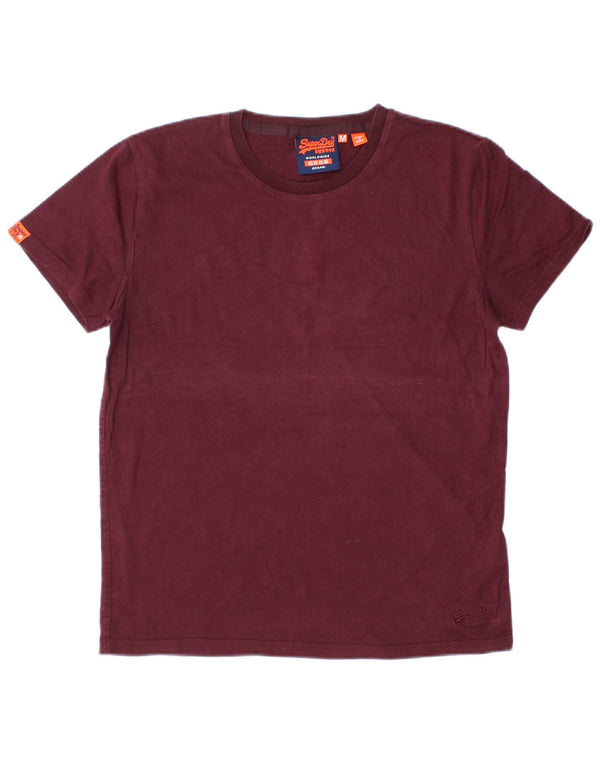 Superdry Mens T-Shirt Top Medium Burgundy Cotton