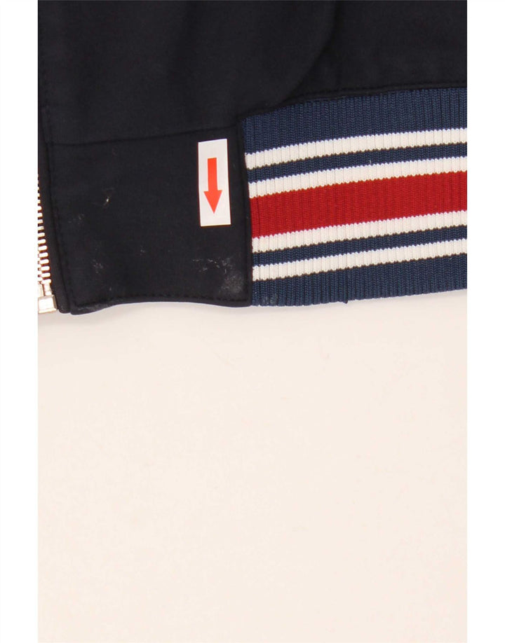 Zara Mens Bomber Jacket UK 40 Large Navy Blue Striped Viscose