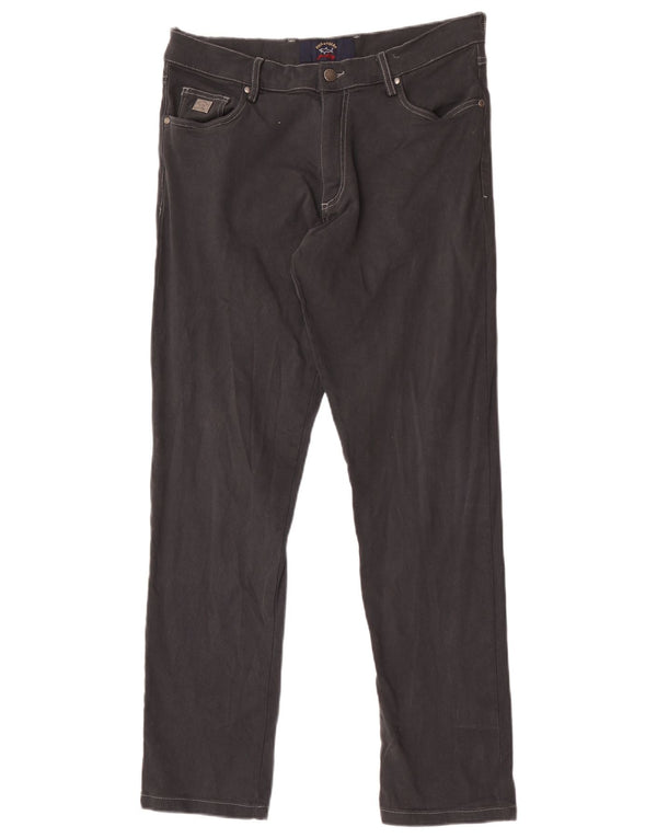 Paul & Shark Mens Slim Casual Trousers EU 50 Large W34 L31 Grey Cotton