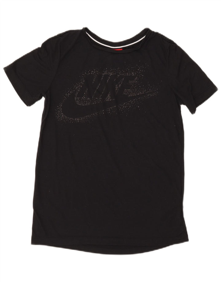 NIKE Womens Graphic T-Shirt Top UK 6 XS Black Polyester