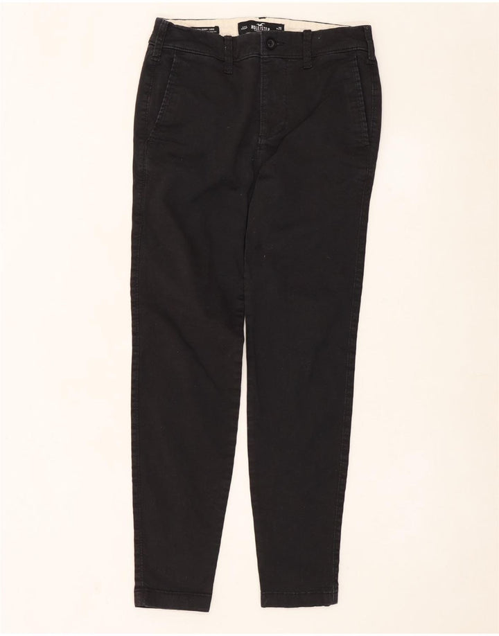 HOLLISTER Womens Skinny Chino Trousers W26 L30  Black Cotton