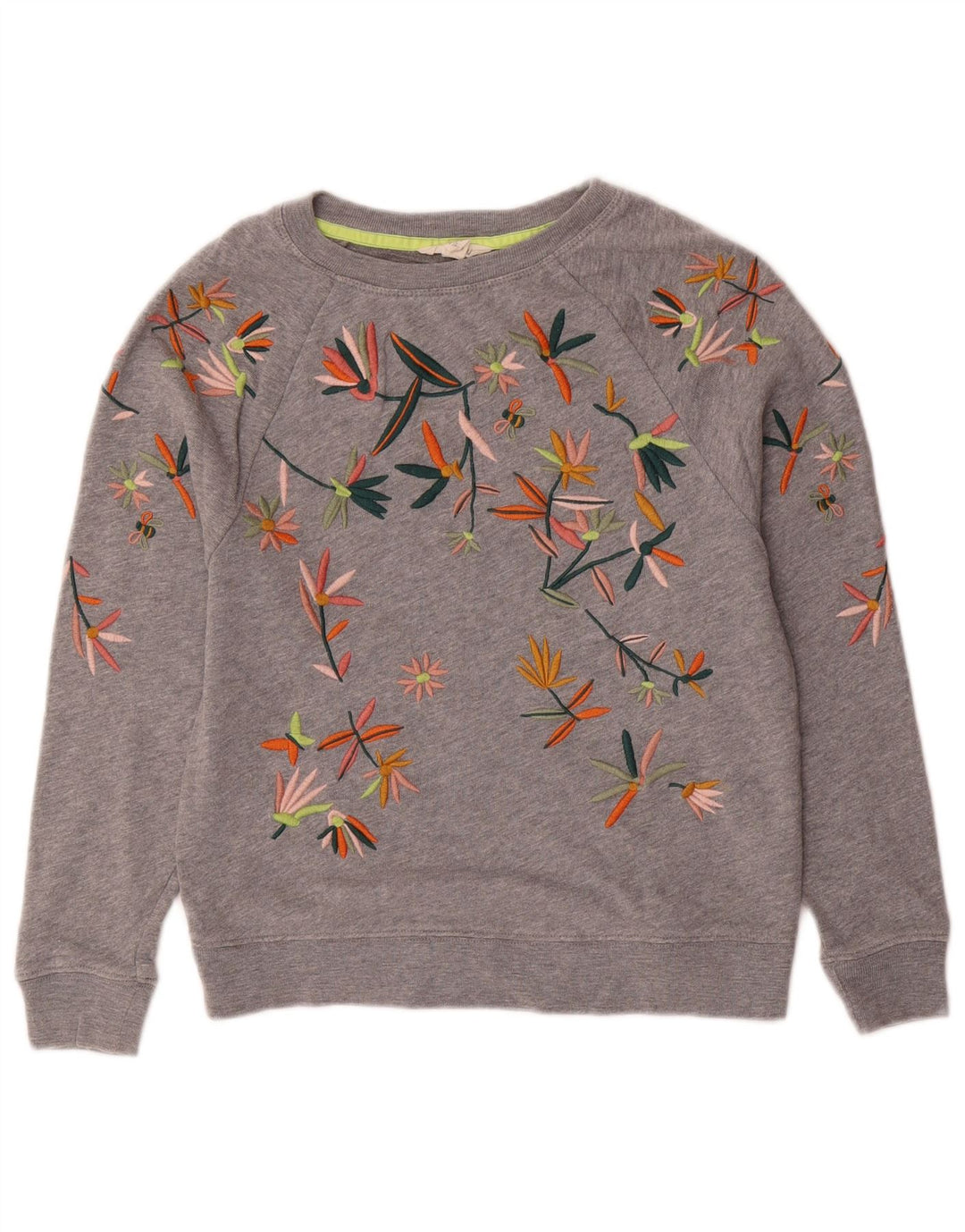 WHITE STUFF Womens Sweatshirt Jumper UK 6 XS  Grey Floral Cotton