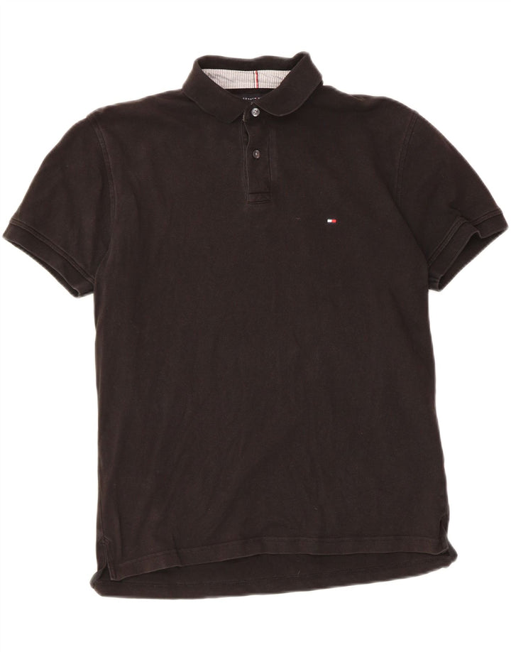 TOMMY HILFIGER Mens Regular Fit Polo Shirt Medium Black Cotton Vintage Tommy Hilfiger and Second-Hand Tommy Hilfiger from Messina Hembry 