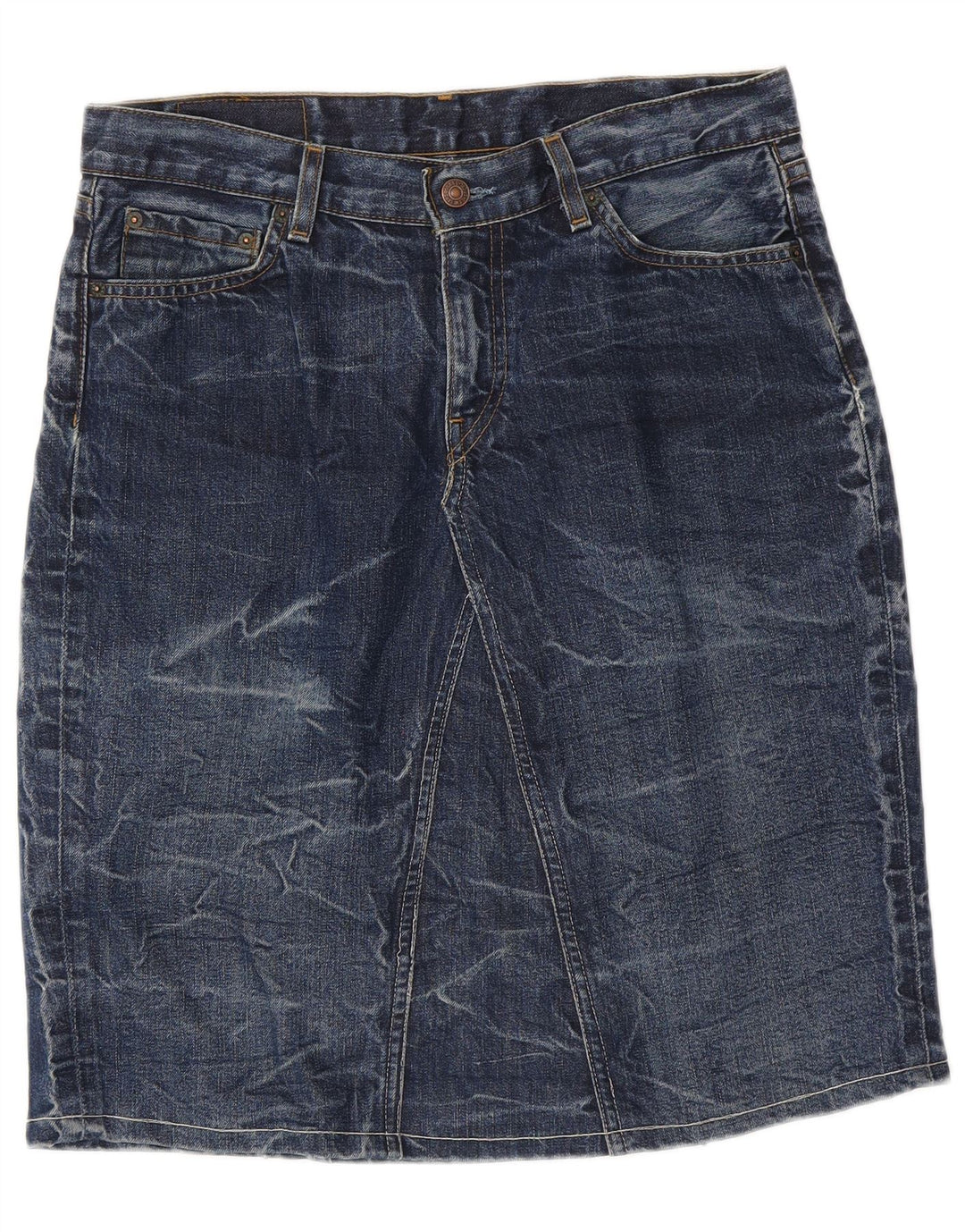 LEVI'S Womens Denim Skirt W31 Medium  Navy Blue Cotton