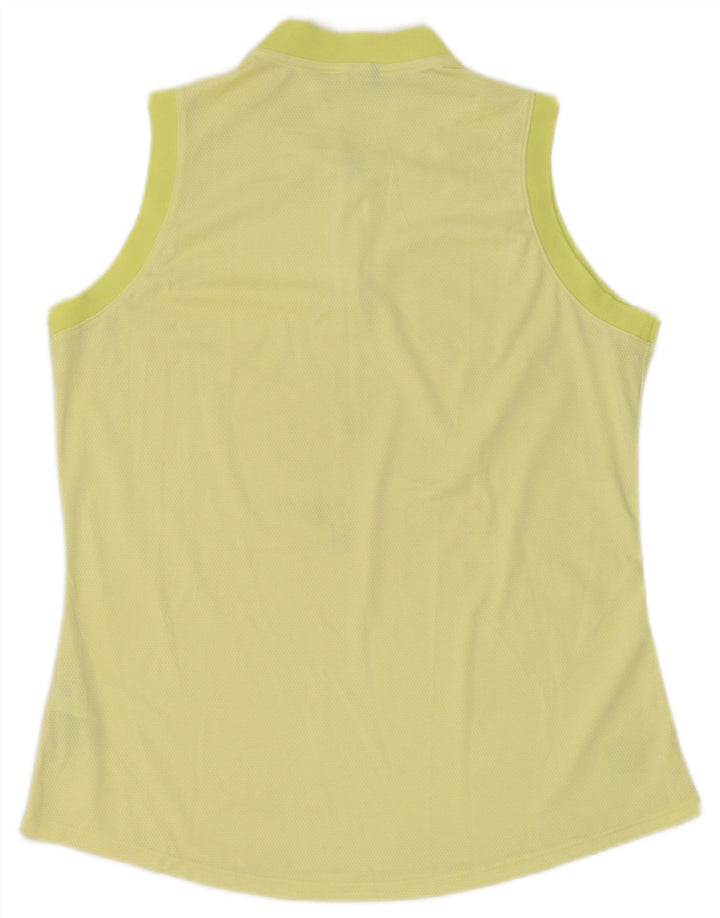 Adidas Womens Vest Top UK 14 Large Yellow Polyester