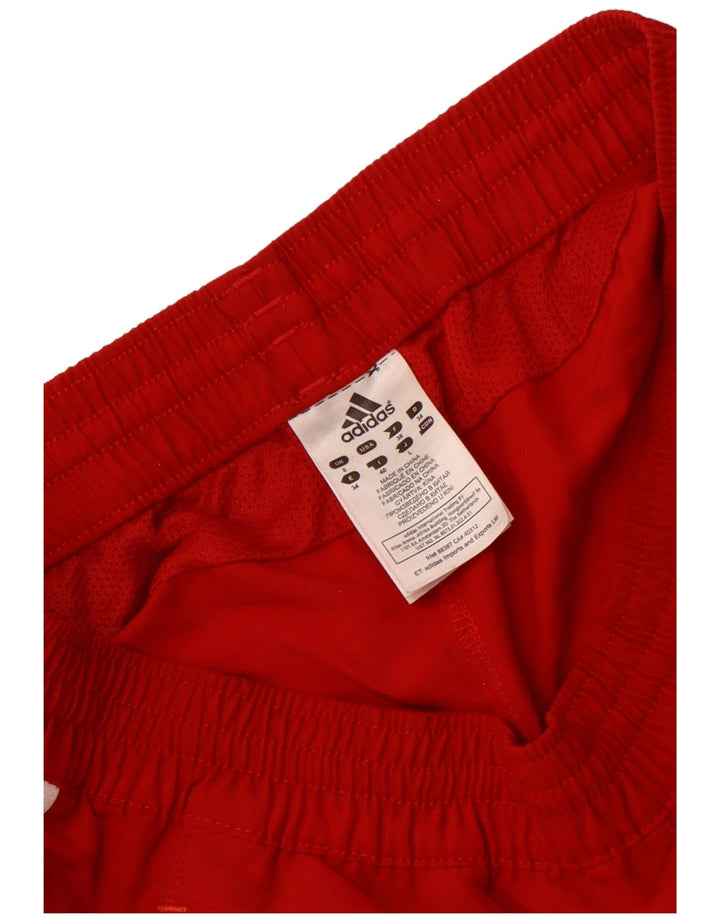 Adidas Womens Climalite Sport Shorts UK 8 Small Red Polyester