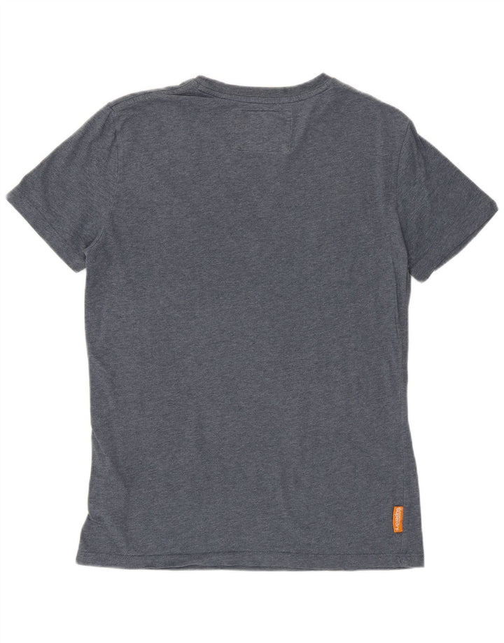 SUPERDRY Mens T-Shirt Top Small Navy Blue Cotton