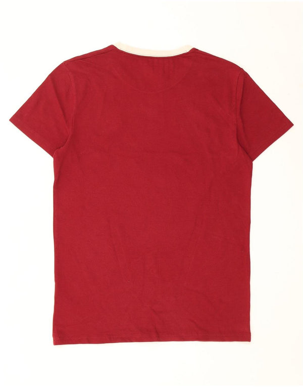 Hollister Mens T-Shirt Top Small Burgundy Cotton