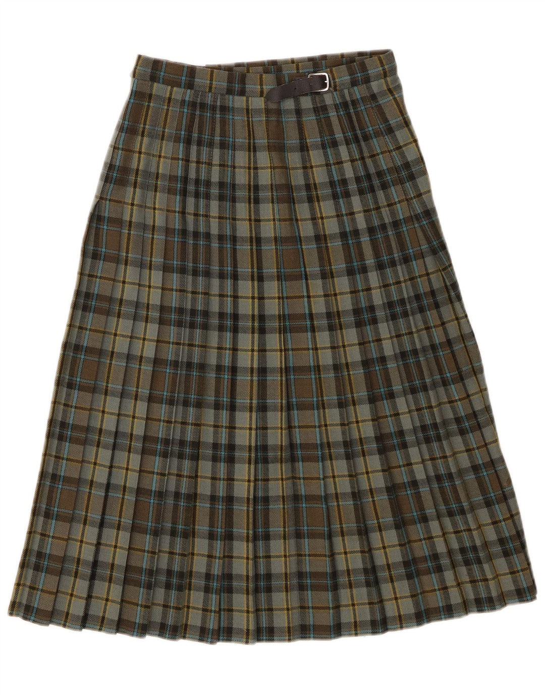 Pringle Womens Kilted Wrap Skirt W26 Small Green Check New Wool