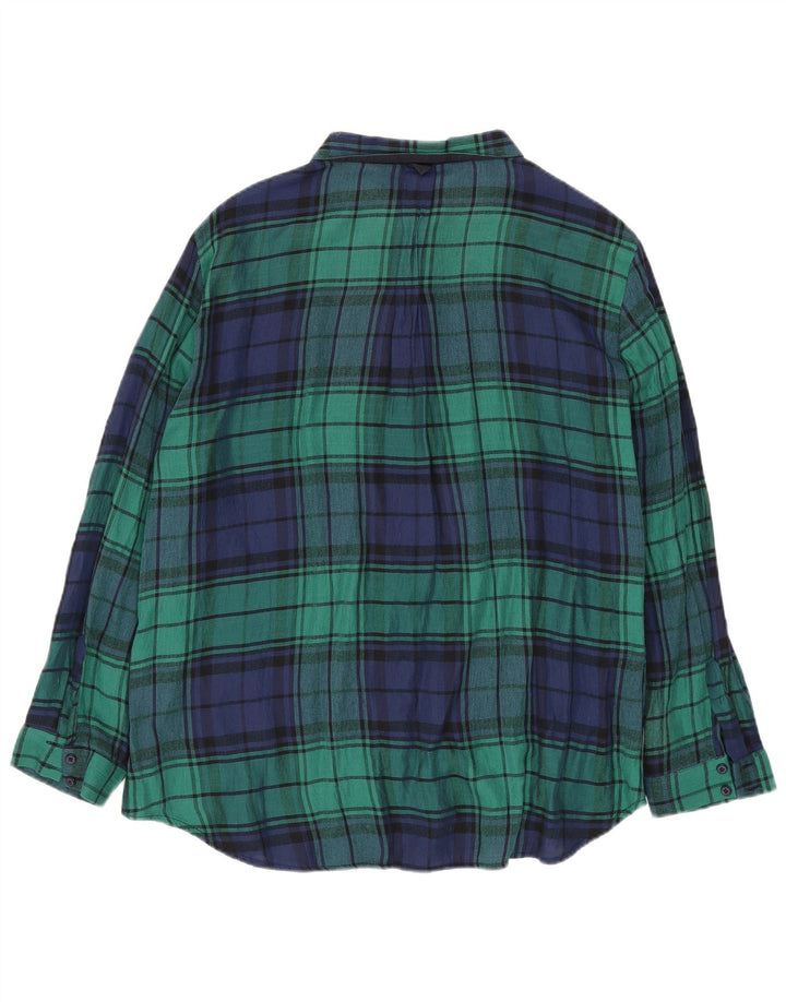 Zara Womens Flannel Shirt UK 16 Large Green Check