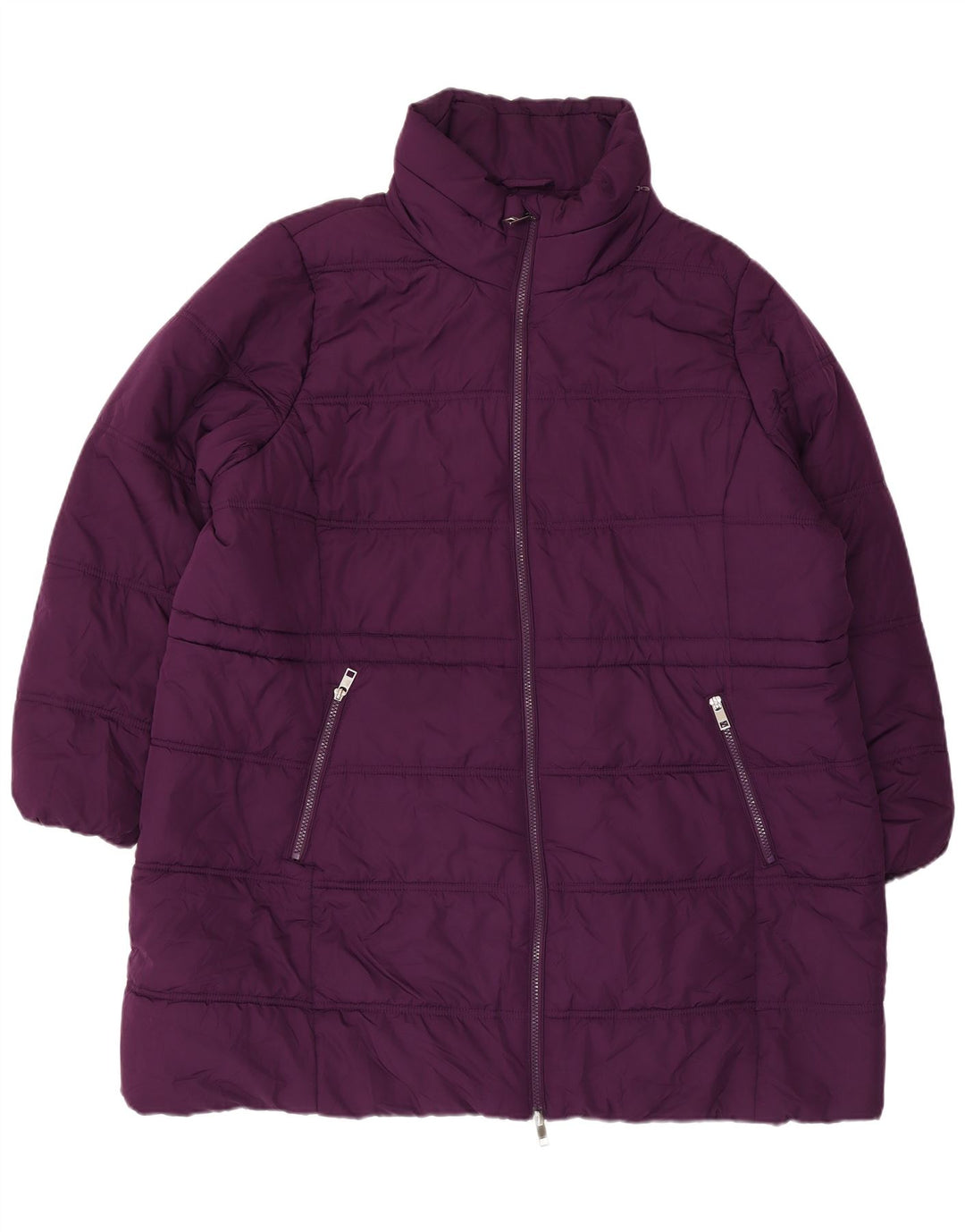 MARKS & SPENCER Womens Padded Coat UK 24 4XL Maroon Polyester