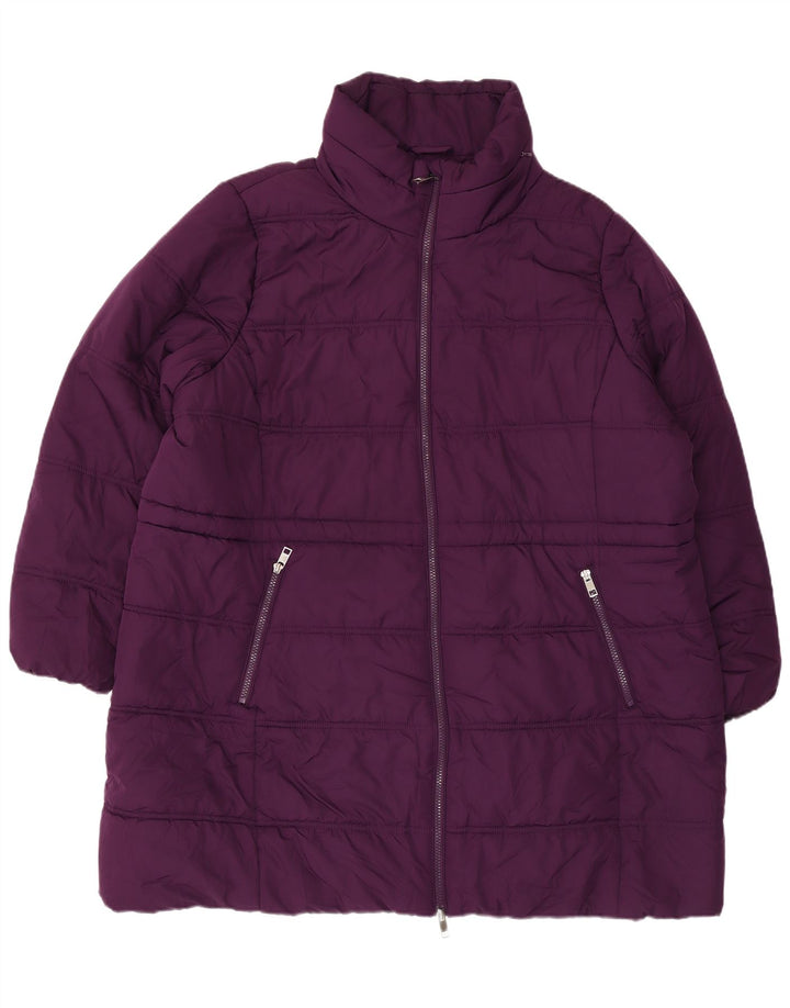 MARKS & SPENCER Womens Padded Coat UK 24 4XL Maroon Polyester