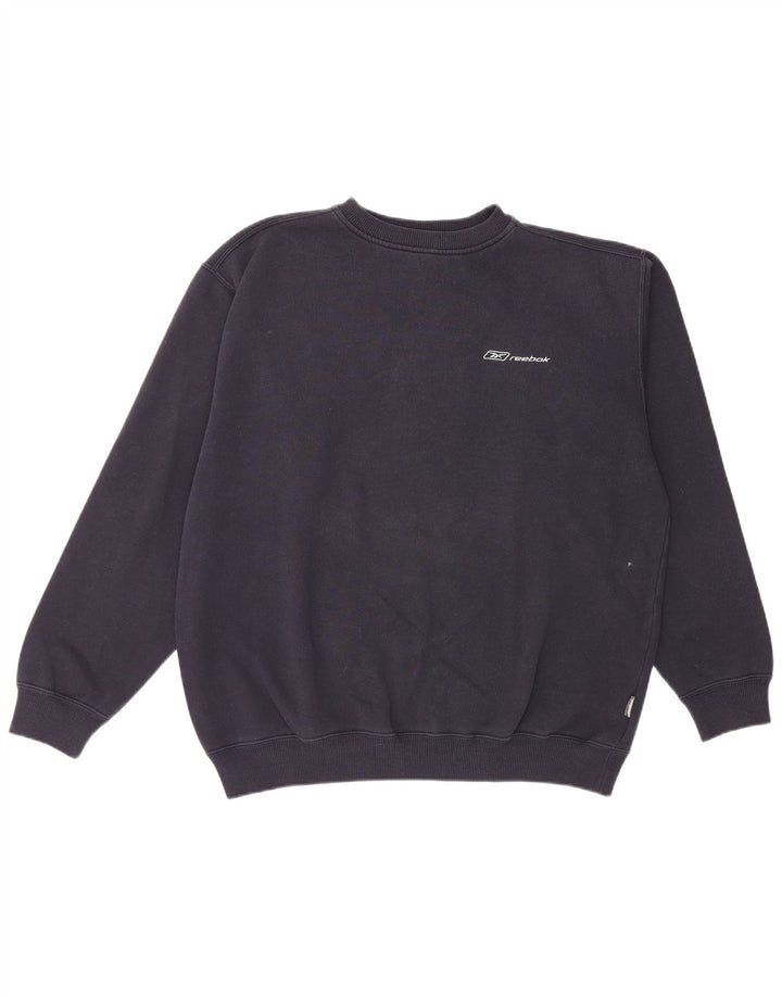 Reebok Mens Sweatshirt Jumper Medium Navy Blue Cotton