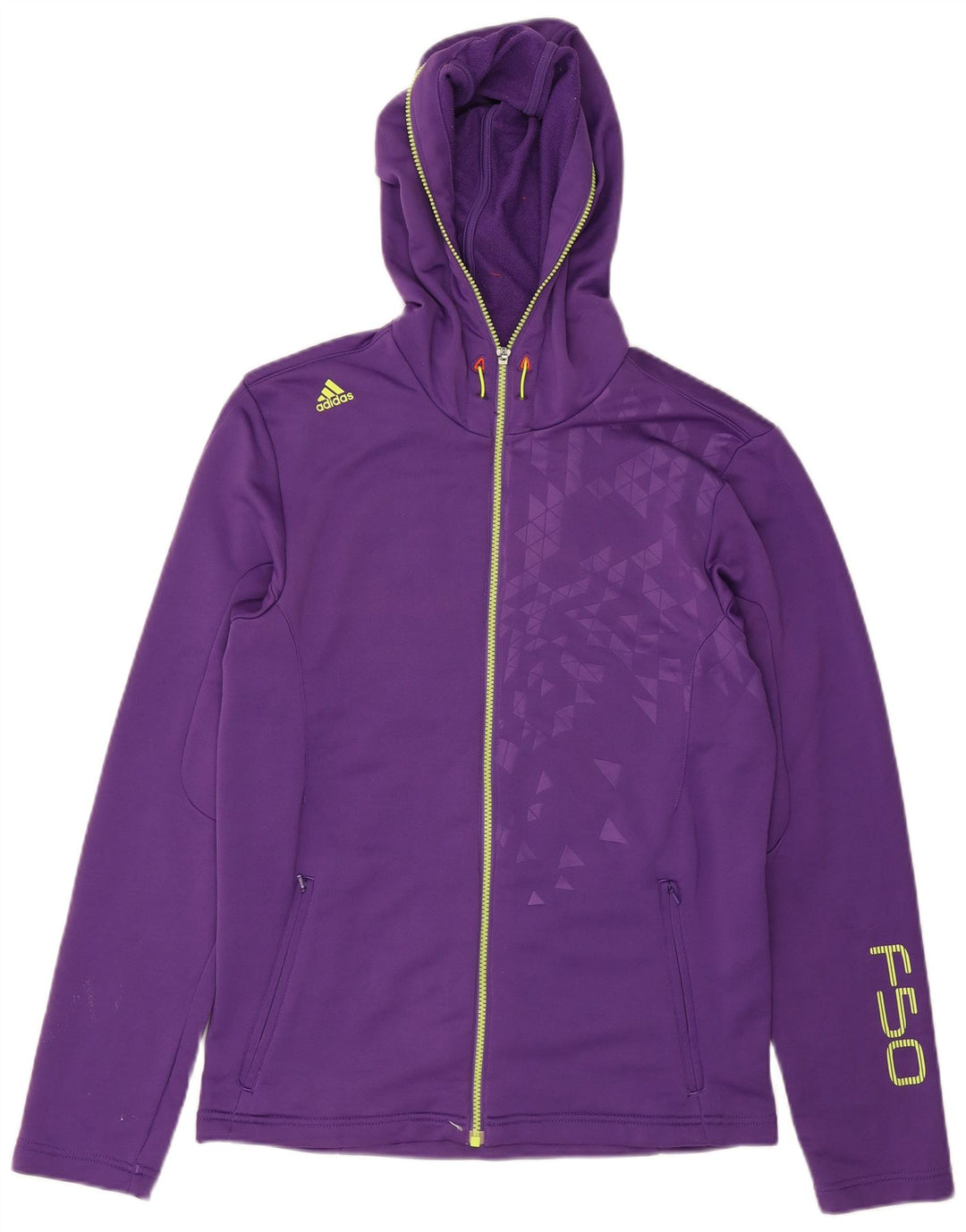 ADIDAS Mens Graphic Zip Hoodie Sweater Small Purple Polyester