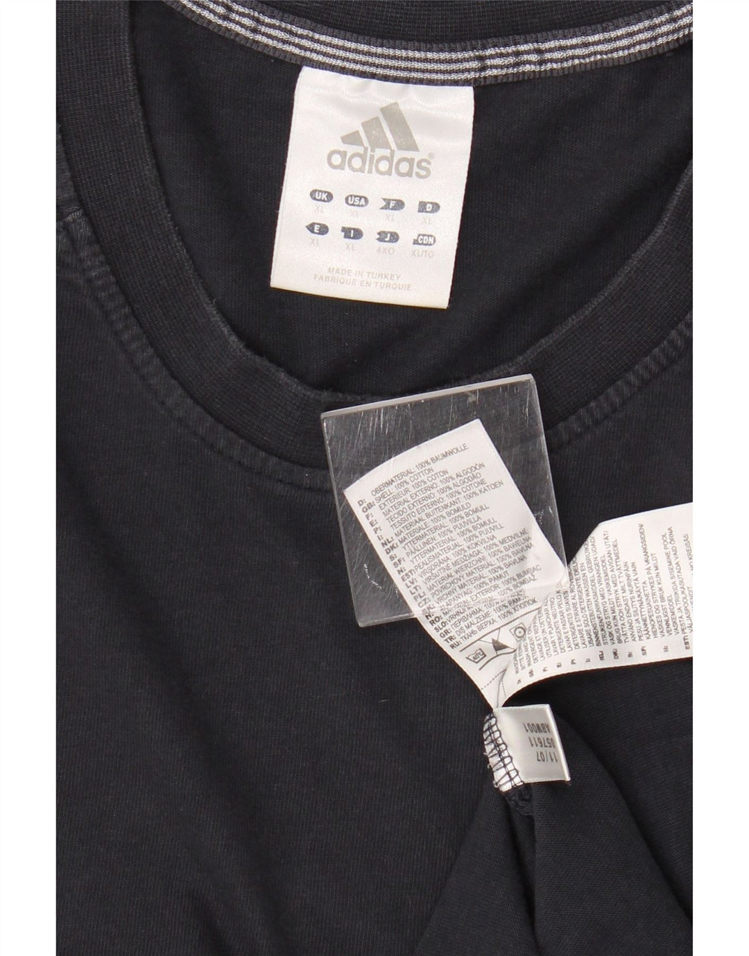 Adidas Mens T-Shirt Top XL Navy Blue Cotton