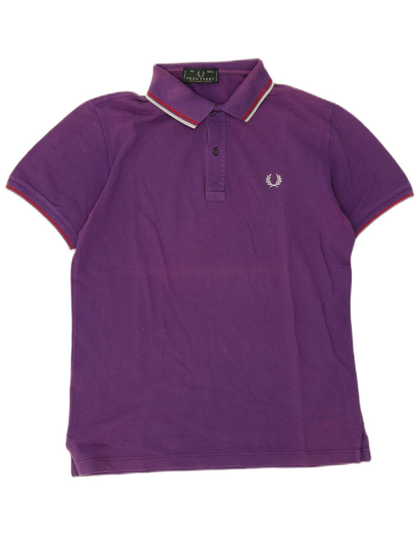 Fred Perry Mens Polo Shirt Medium Purple Cotton