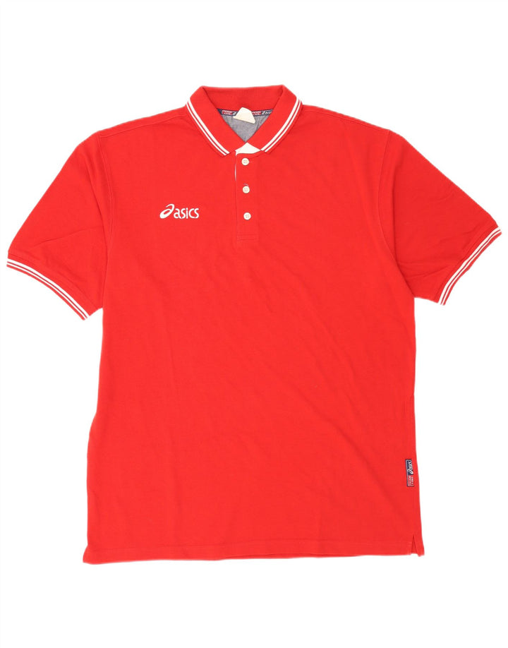 Asics Mens Polo Shirt XL Red Cotton