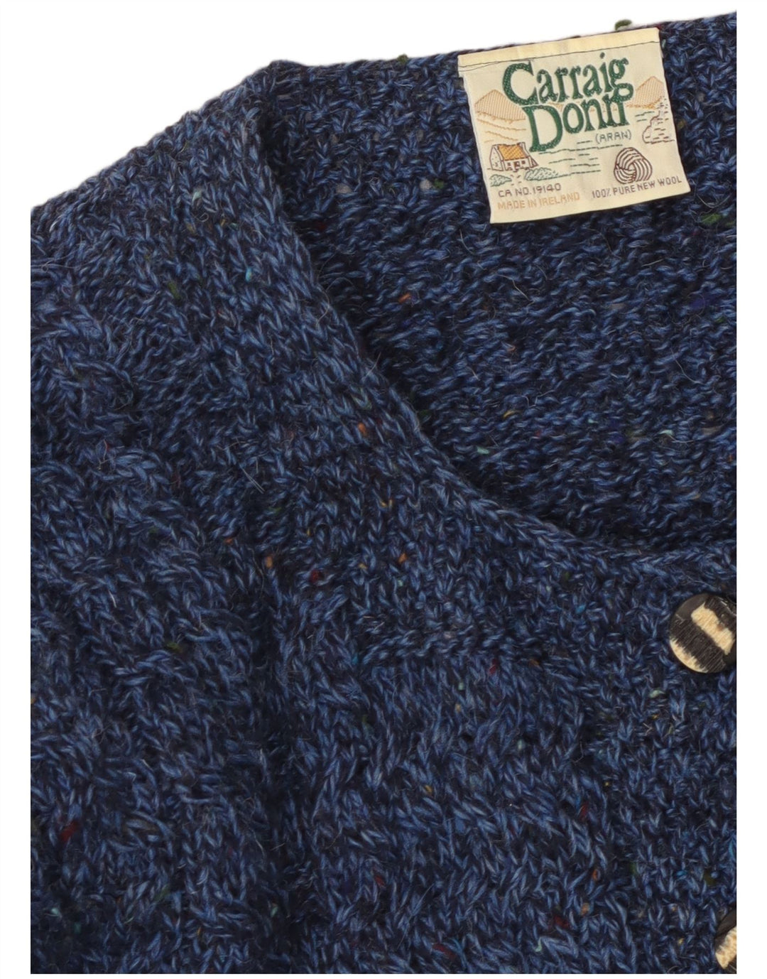 CARRAIG DONN Womens Cardigan Sweater UK 16 Large Navy Blue Flecked