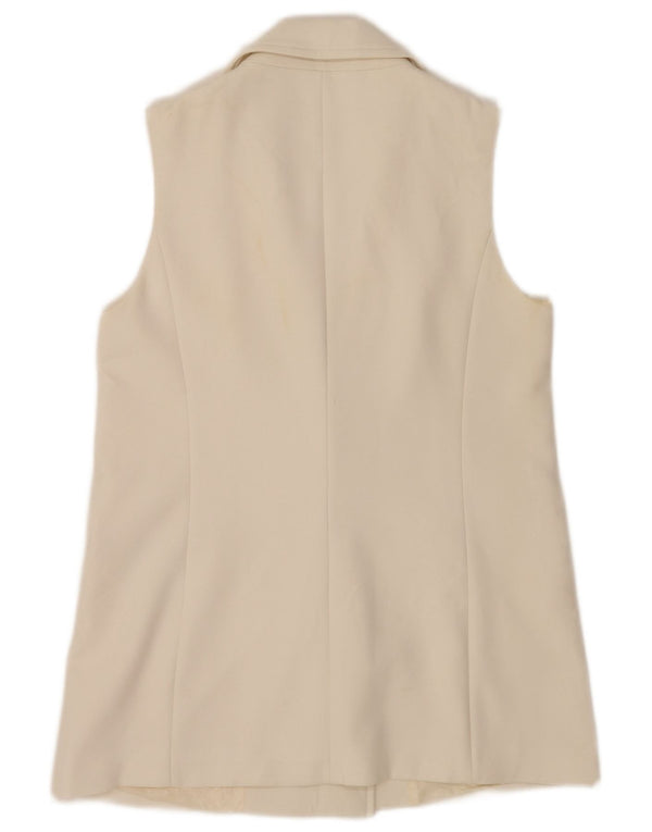 Zara Womens Sleeveless Double Breasted Blazer Jacket UK 12 Medium White