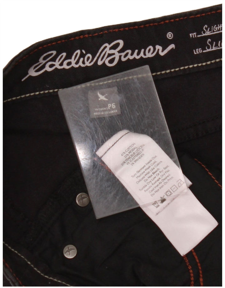 EDDIE BAUER Womens Casual Trousers US 6 Medium W32 L28 Black