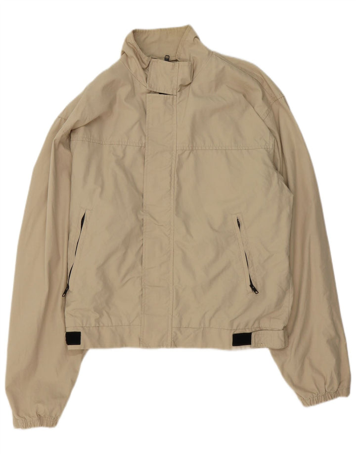 Alberto Aspesi Mens Bomber Jacket UK 38 Medium Beige Cotton