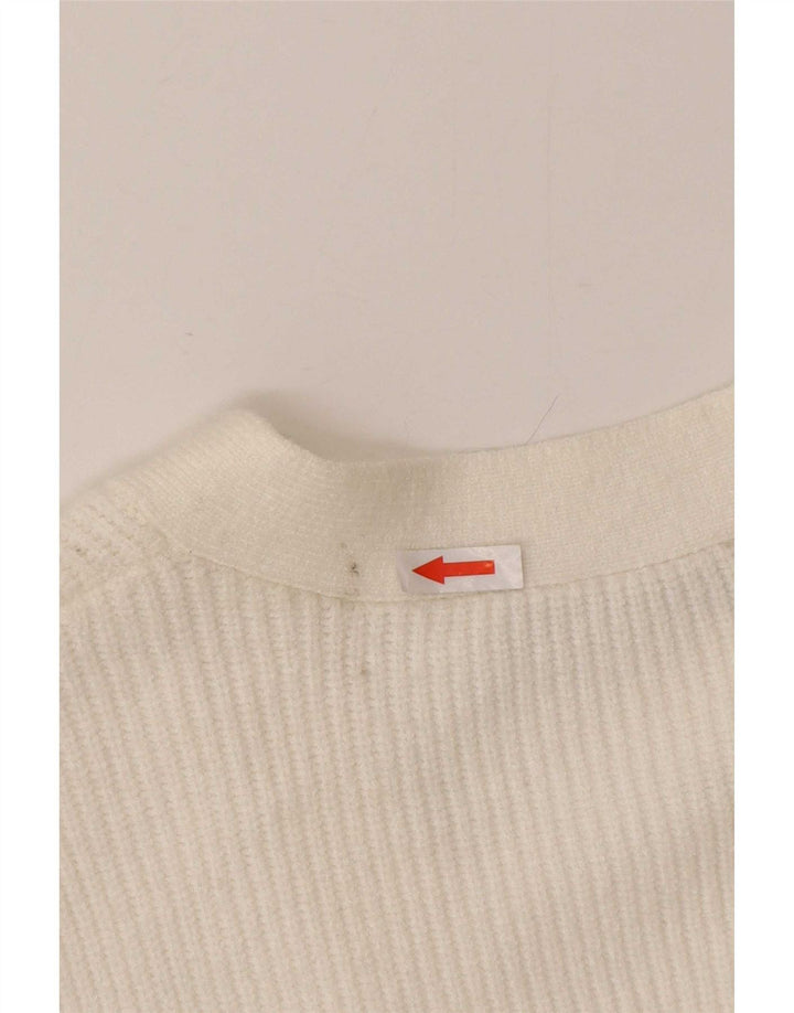Zara Womens Cardigan Sweater UK 12 Medium White Viscose