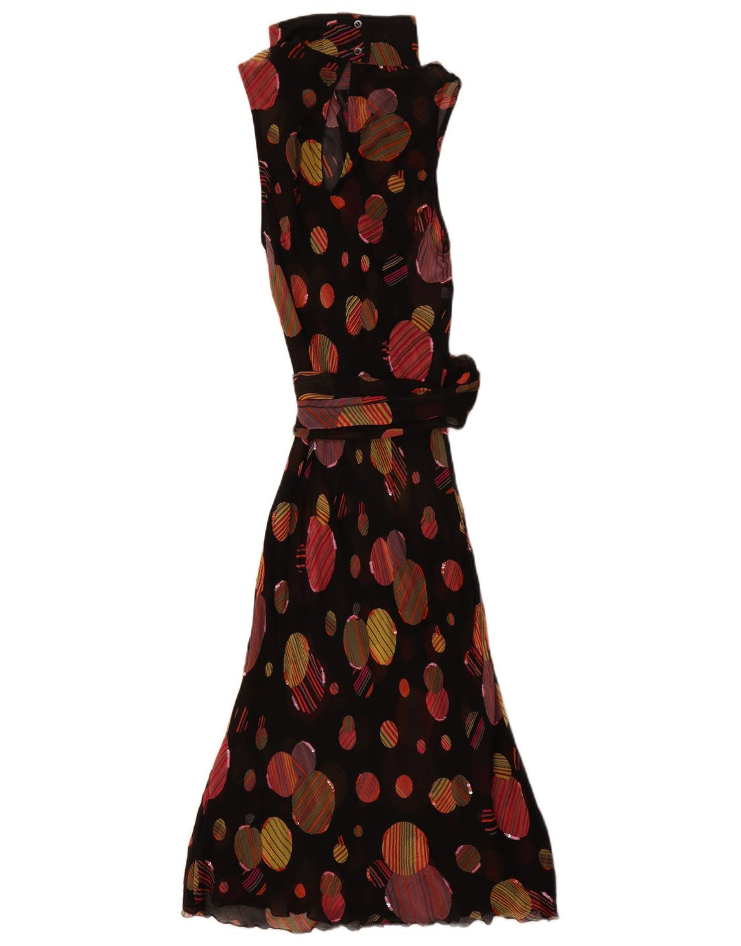 Lazzari Womens Sleeveless Maxi Dress IT 44 Medium Black Polka Dot
