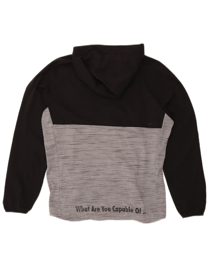 ADIDAS Mens Climalite Graphic Hoodie Jumper Medium Black Colourblock