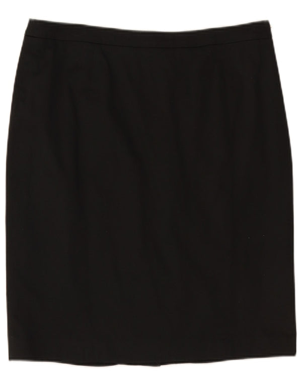 GATTINONI Womens Straight Skirt UK 14 Large W30  Black Cotton