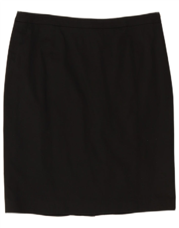 GATTINONI Womens Straight Skirt UK 14 Large W30  Black Cotton