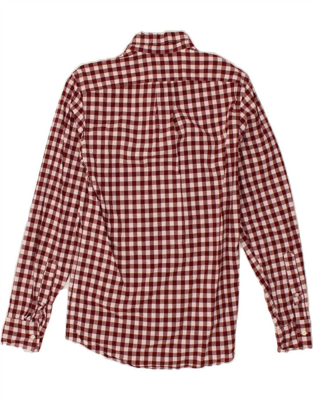 J. CREW Mens Slim Shirt XS Maroon Gingham Cotton Vintage J. Crew and Second-Hand J. Crew from Messina Hembry 