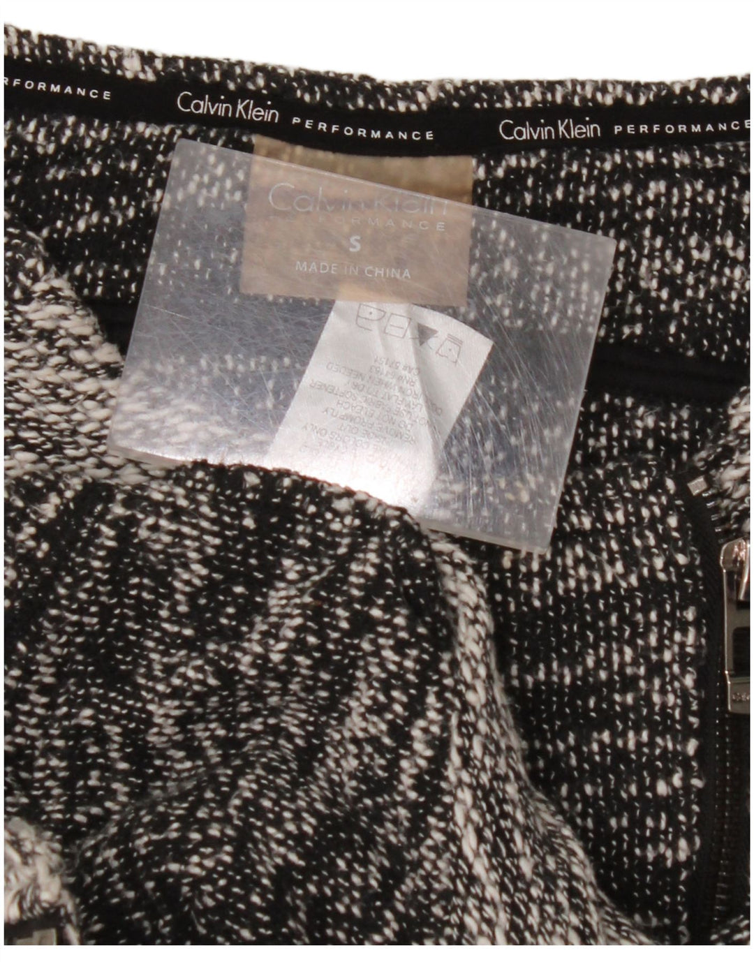 CALVIN KLEIN Womens Crop Blazer Jacket UK 10 Small Grey Colourblock Cotton