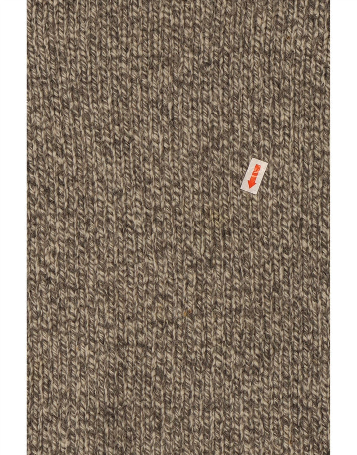 L.L.BEAN Mens Crew Neck Jumper Sweater Medium Grey Wool