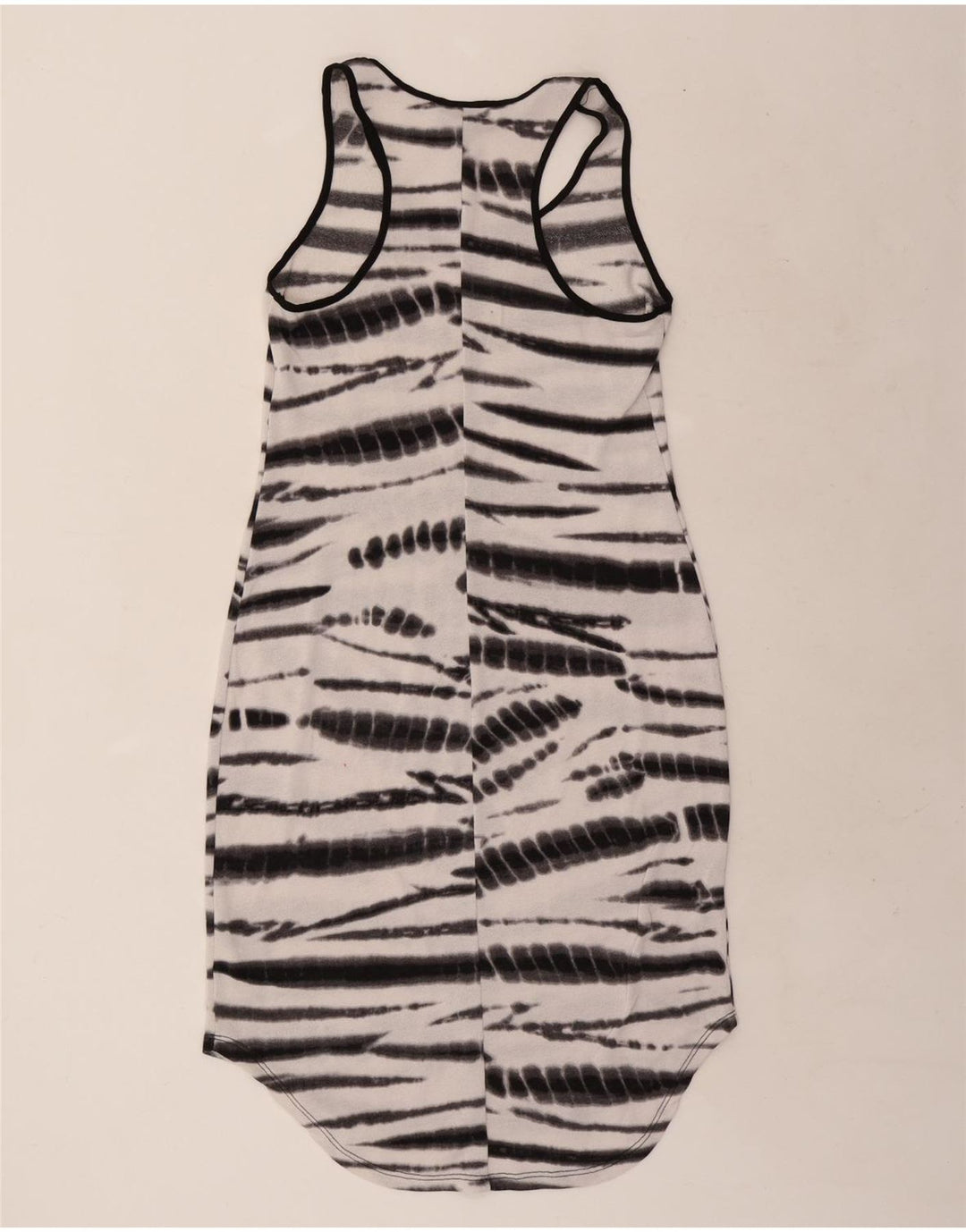 MOSSIMO Womens Sleeveless T-Shirt Dress UK 12 Medium White Tie Dye