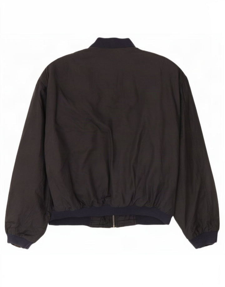Marks & Spencer Mens St. Michael Bomber Jacket UK 42 XL Black Polyester
