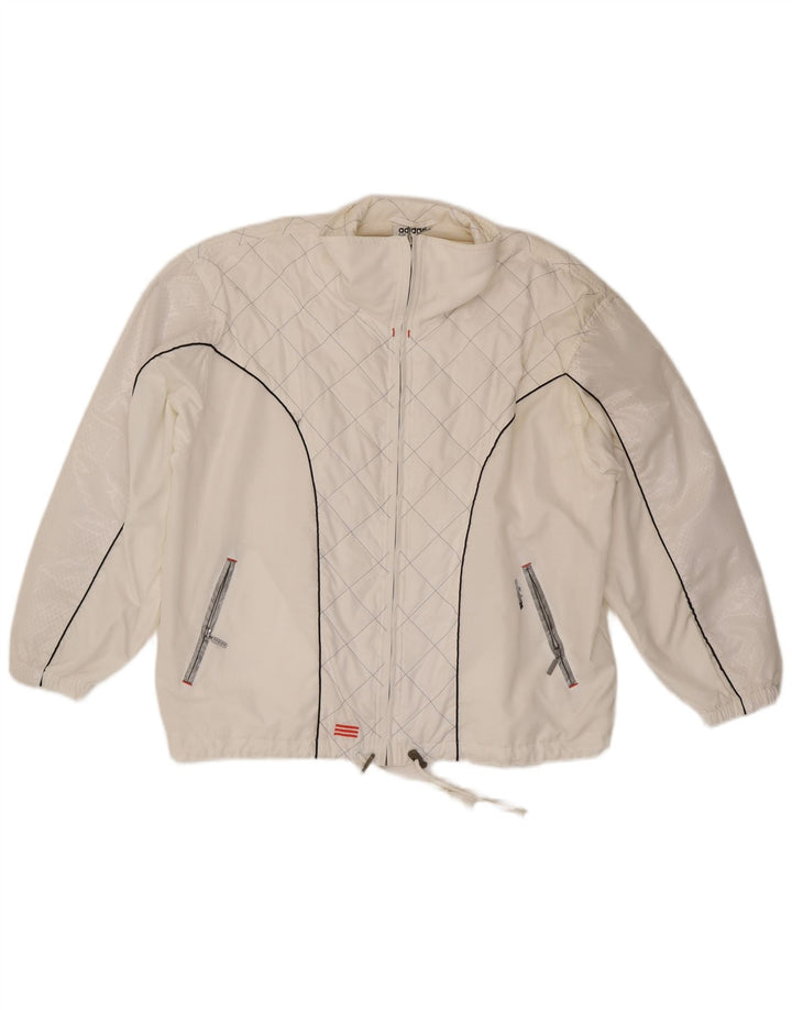 Adidas Womens Oversized Tracksuit Top Jacket UK 10 Small White Polyester