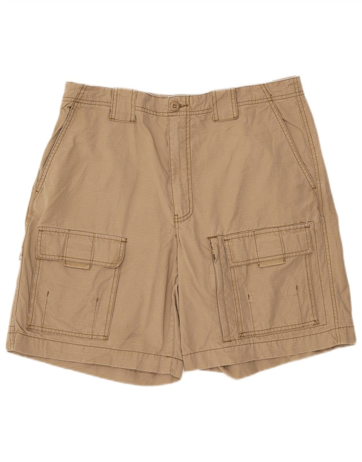 EDDIE BAUER Mens Cargo Shorts W35 Large Beige Cotton