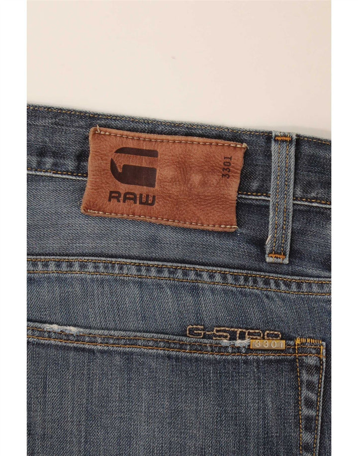 G-Star Mens Distressed Straight Jeans W38 L34 Blue
